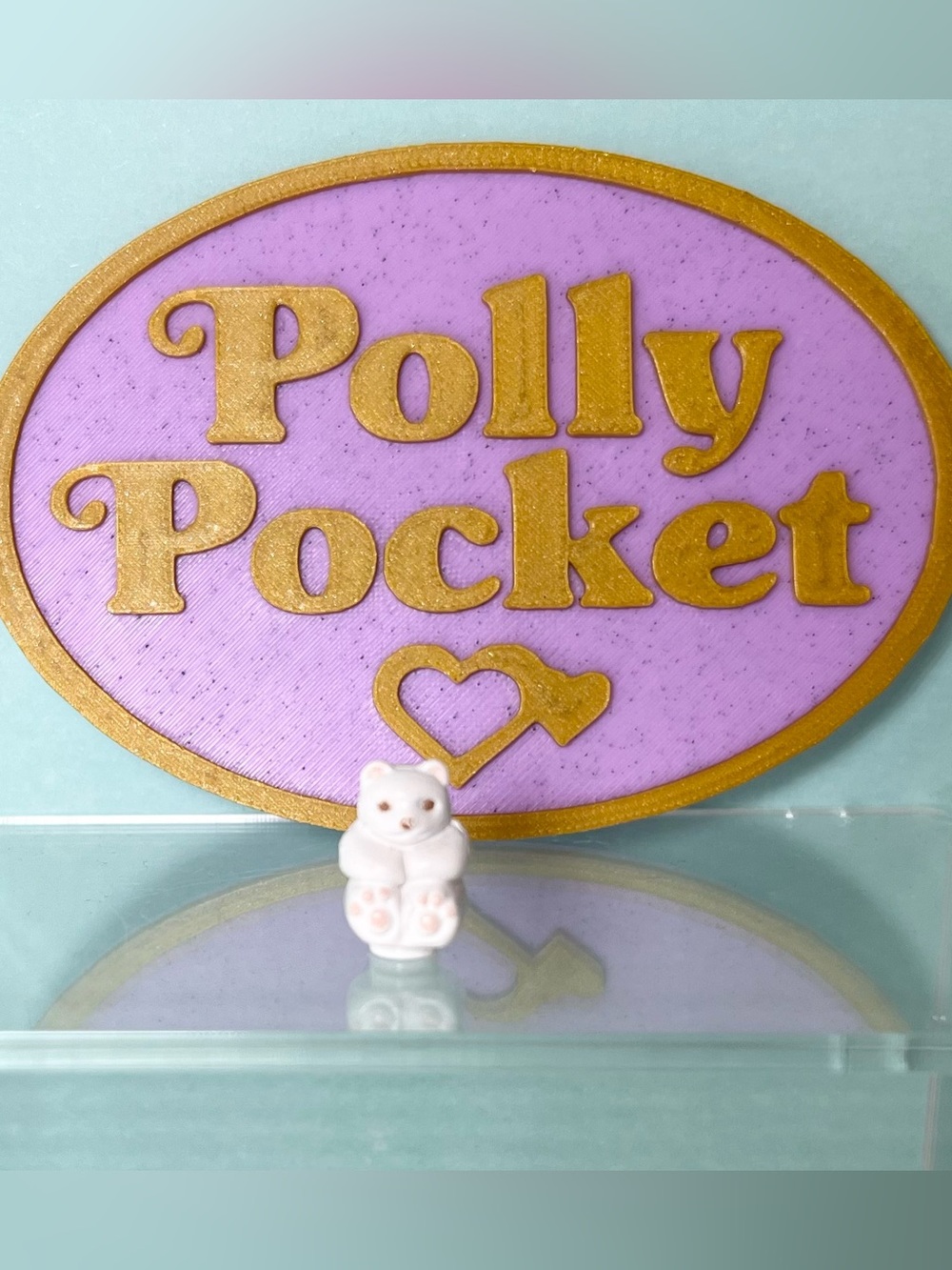 Vintage Polly Pocket 1992 Jeweled Snowland bear, Snowy